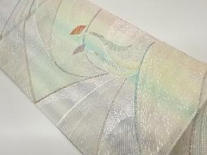 孔雀模様織出し袋帯